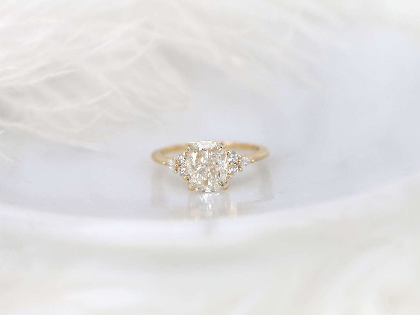 2 CT Emerald Pave Moissanite Engagement Ring