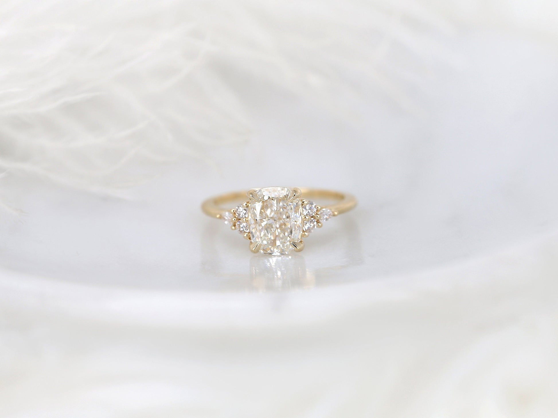 2 CT Emerald Pave Moissanite Engagement Ring