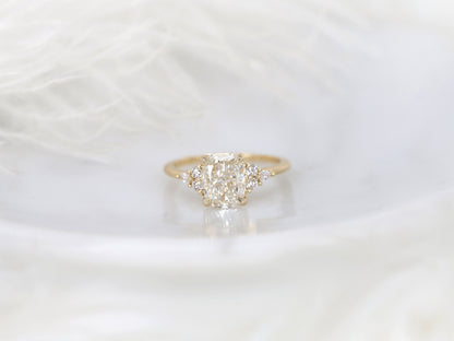 2 CT Emerald Pave Moissanite Engagement Ring