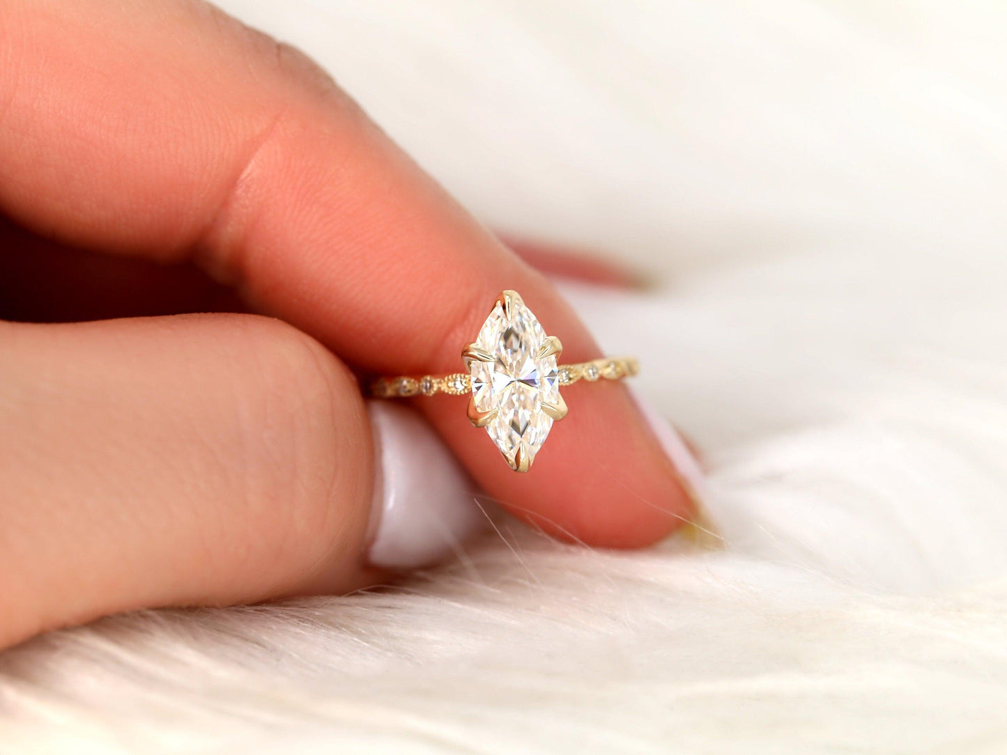 2 CT Emerald Pave Moissanite Engagement Ring