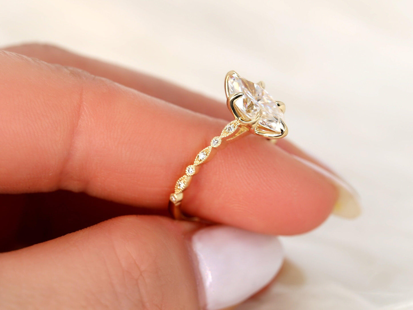 2 CT Emerald Pave Moissanite Engagement Ring