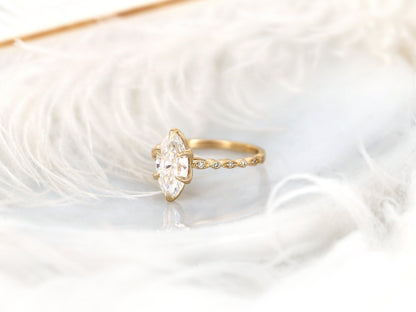 2 CT Emerald Pave Moissanite Engagement Ring