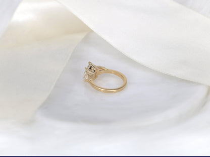 2 CT Emerald Pave Moissanite Engagement Ring