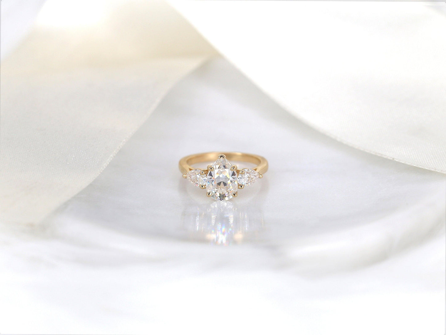 2 CT Emerald Pave Moissanite Engagement Ring