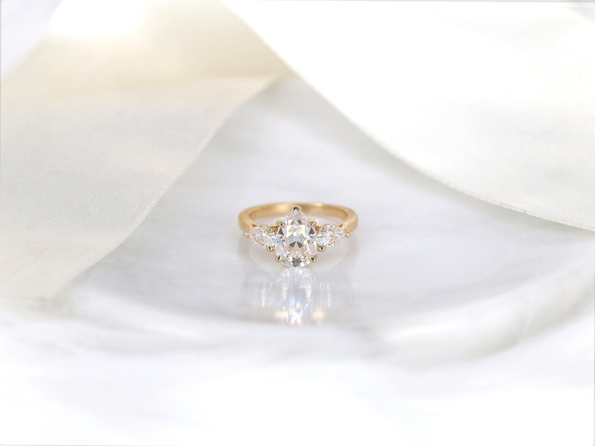 2 CT Emerald Pave Moissanite Engagement Ring