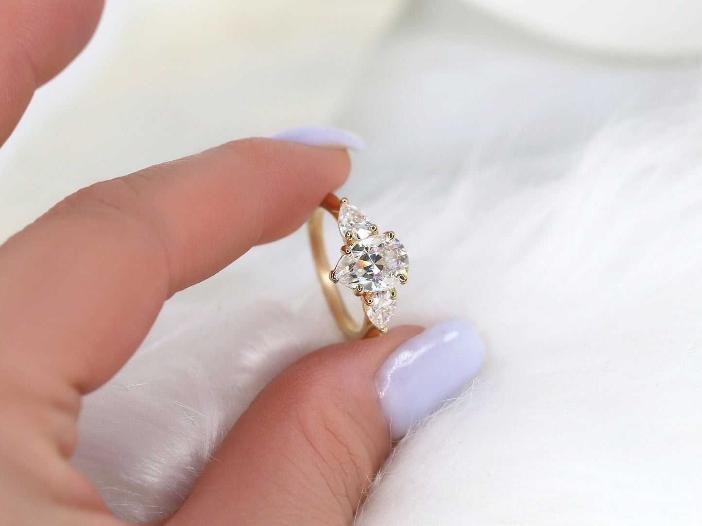 2 CT Emerald Pave Moissanite Engagement Ring