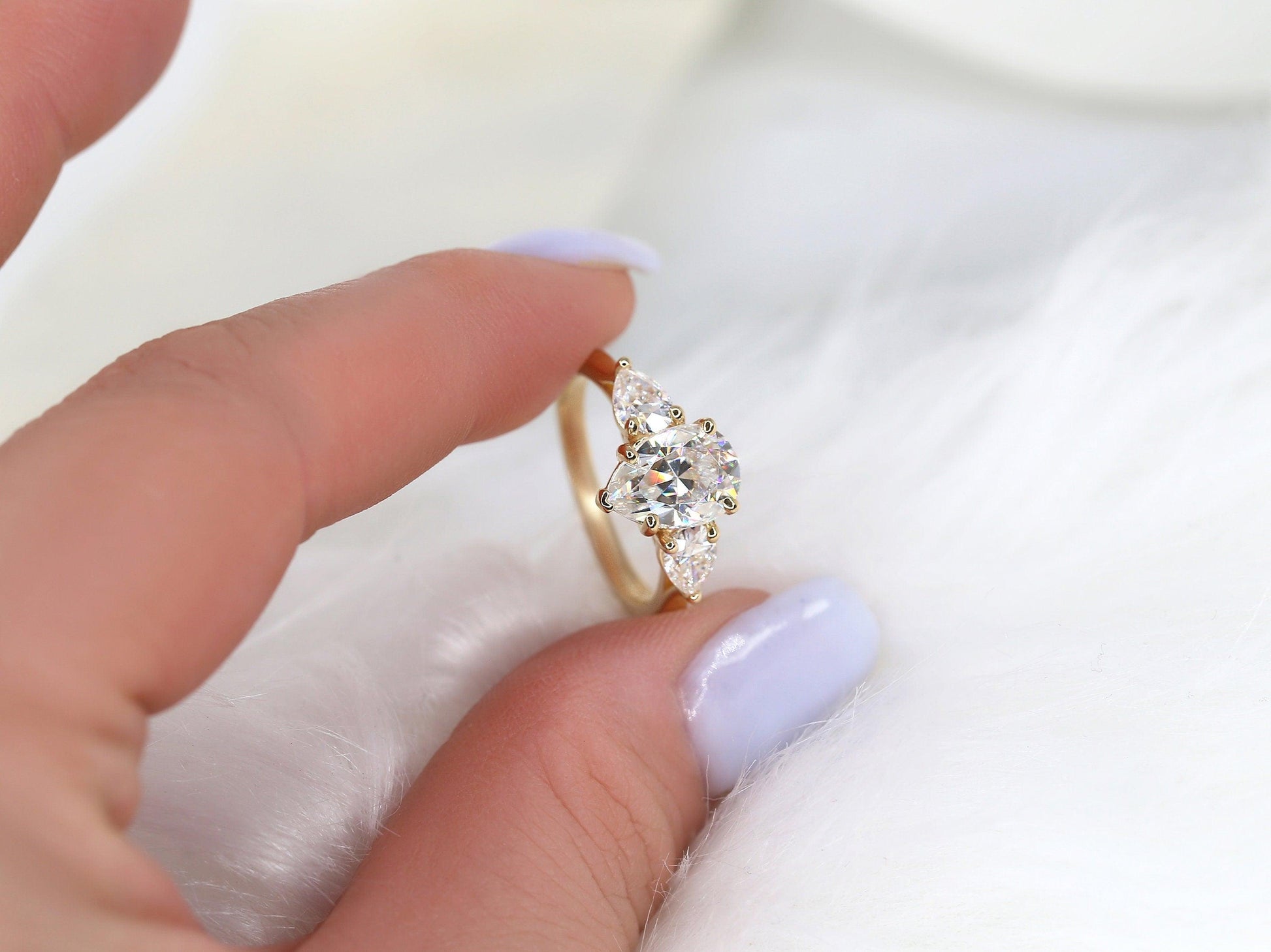 2 CT Emerald Pave Moissanite Engagement Ring