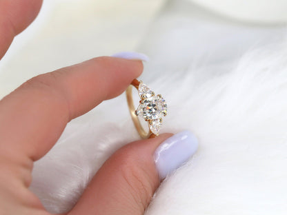2 CT Emerald Pave Moissanite Engagement Ring