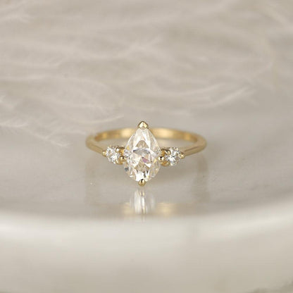 2 CT Emerald Pave Moissanite Engagement Ring