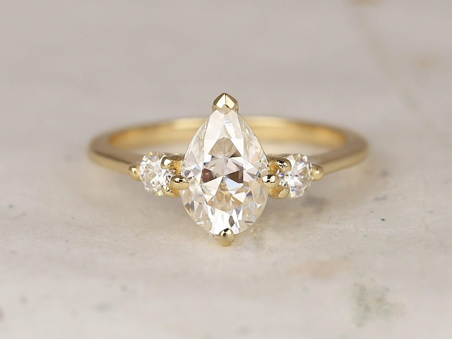 2 CT Emerald Pave Moissanite Engagement Ring