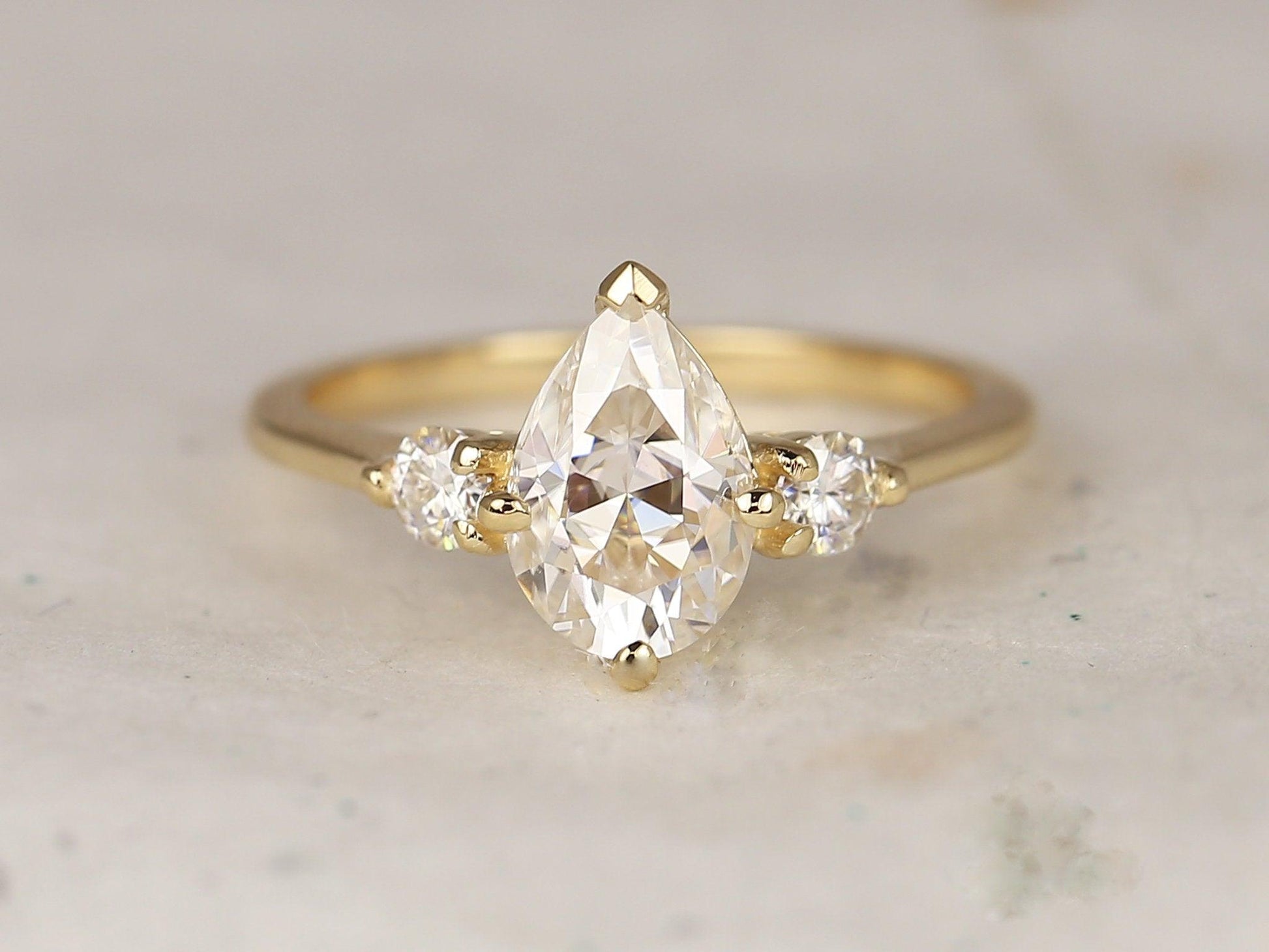 2 CT Emerald Pave Moissanite Engagement Ring