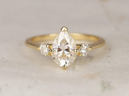 2 CT Emerald Pave Moissanite Engagement Ring