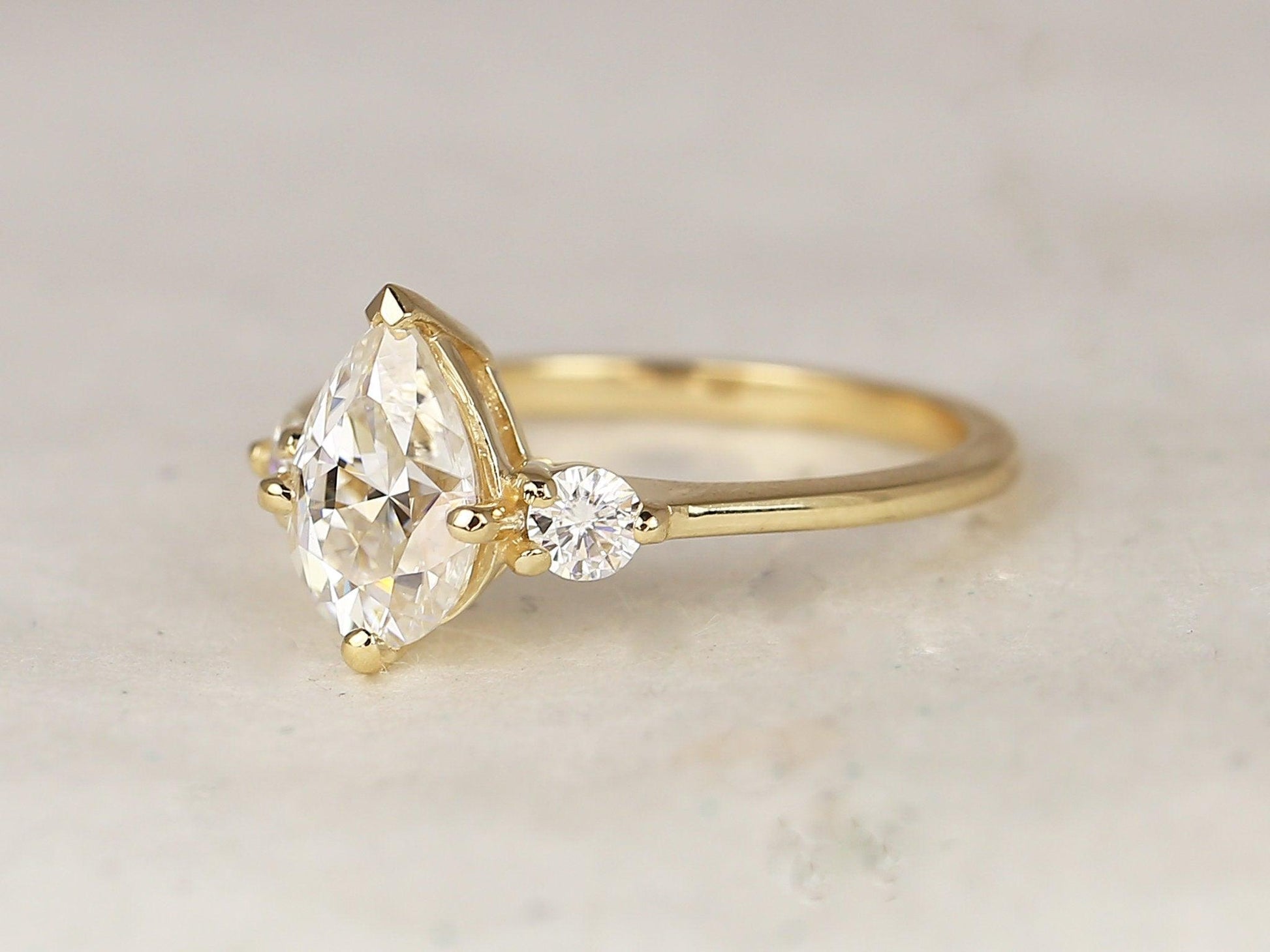 2 CT Emerald Pave Moissanite Engagement Ring