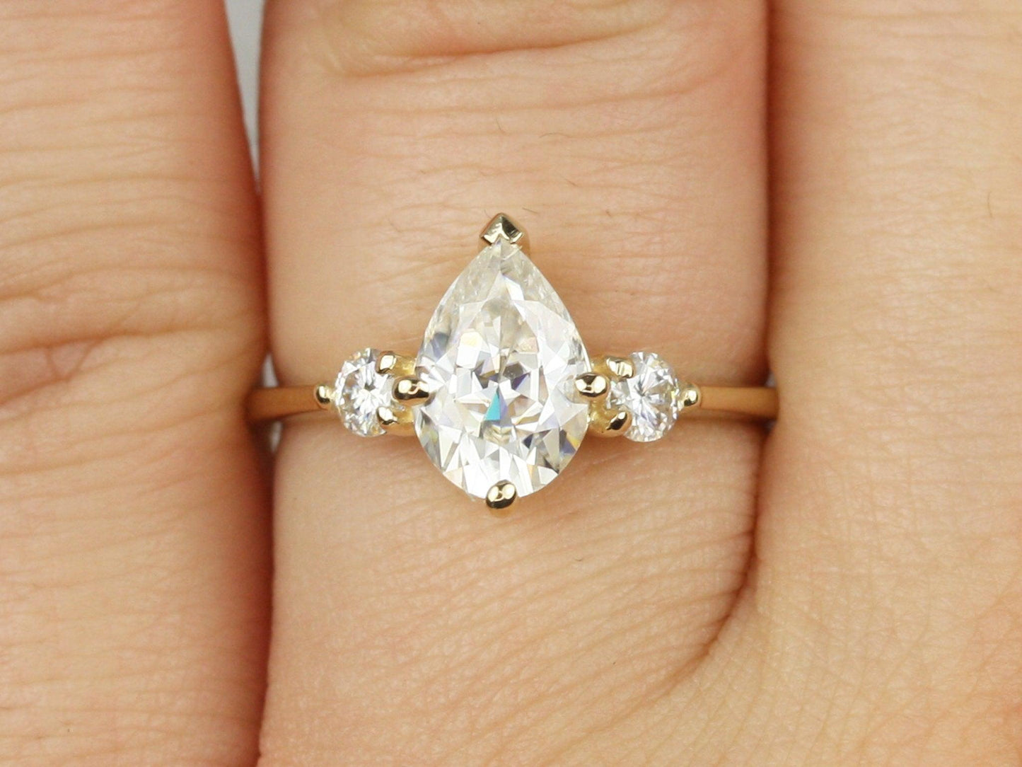 2 CT Emerald Pave Moissanite Engagement Ring