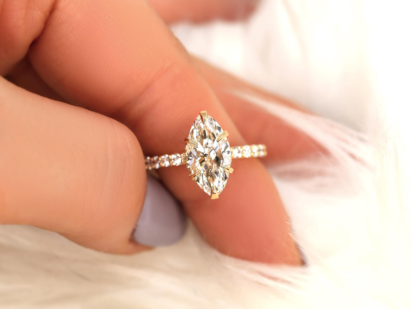 2 CT Emerald Pave Moissanite Engagement Ring