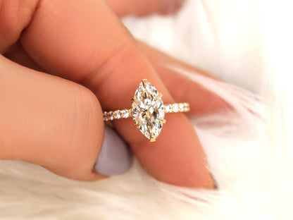2 CT Emerald Pave Moissanite Engagement Ring