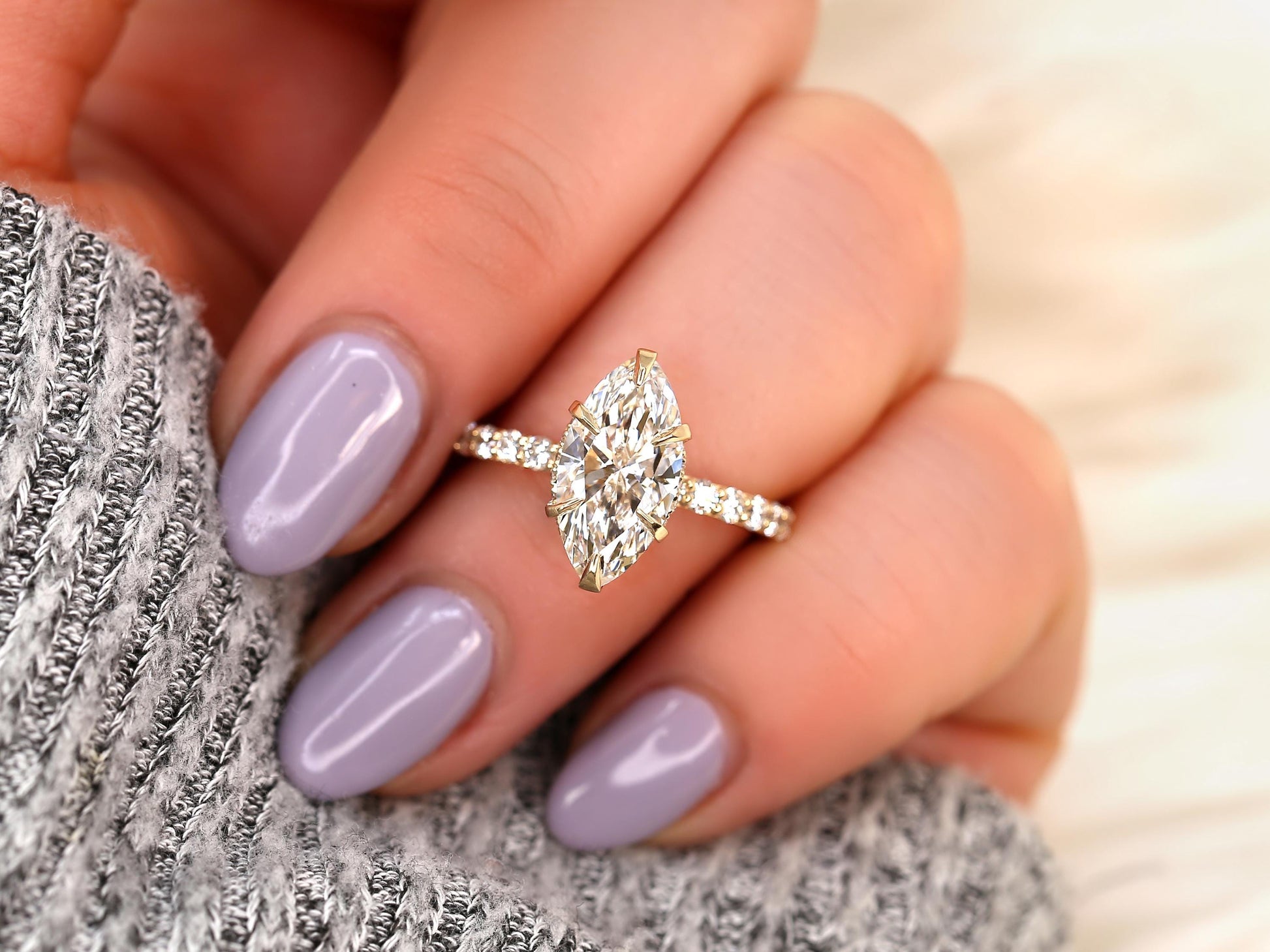 2 CT Emerald Pave Moissanite Engagement Ring