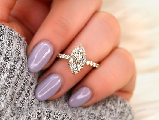 2 CT Emerald Pave Moissanite Engagement Ring