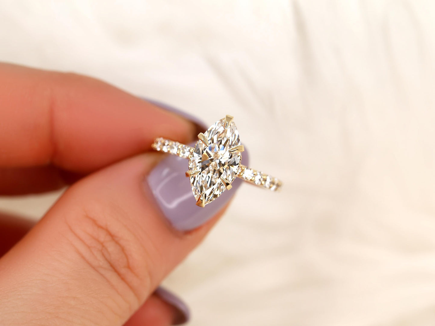 2 CT Emerald Pave Moissanite Engagement Ring
