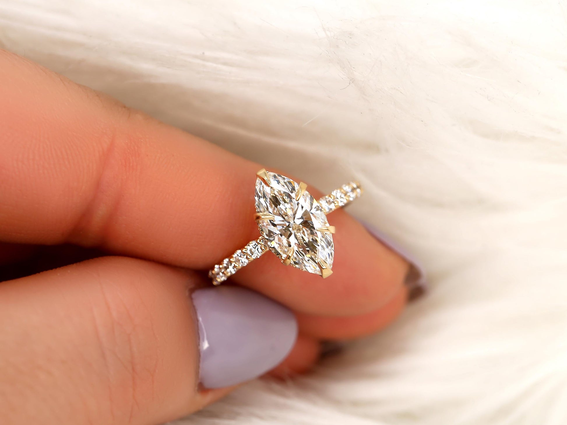 2 CT Emerald Pave Moissanite Engagement Ring