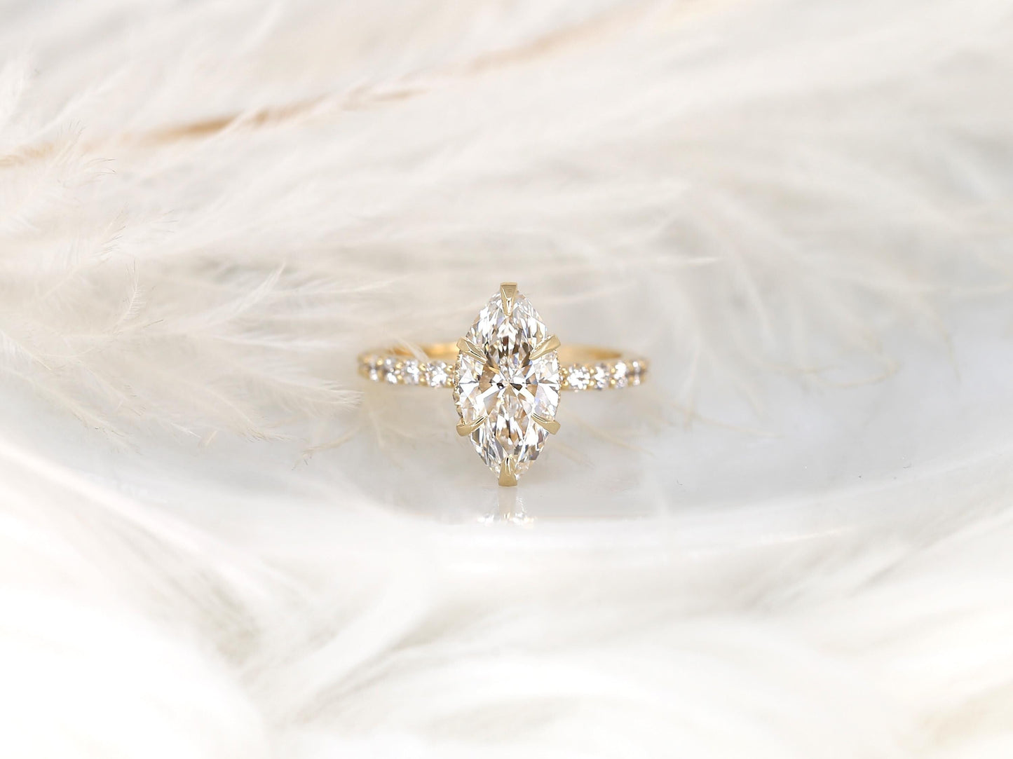2 CT Emerald Pave Moissanite Engagement Ring