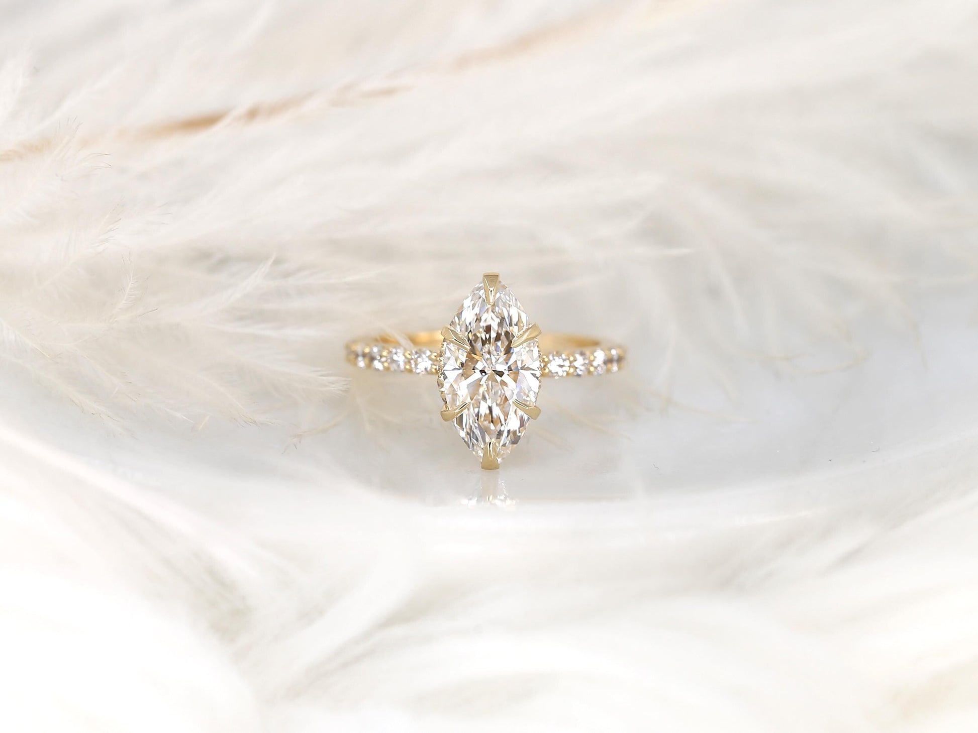 2 CT Emerald Pave Moissanite Engagement Ring
