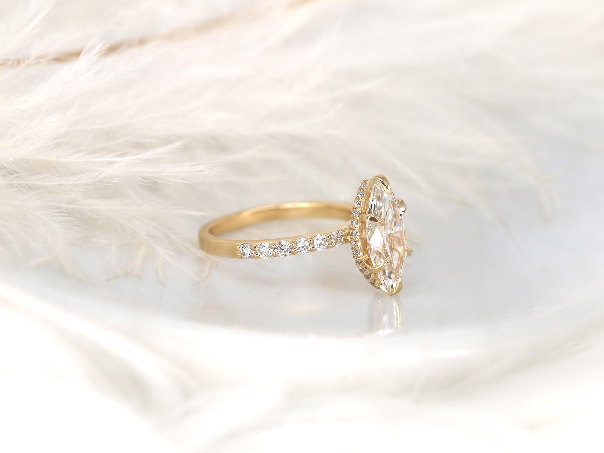 2 CT Emerald Pave Moissanite Engagement Ring