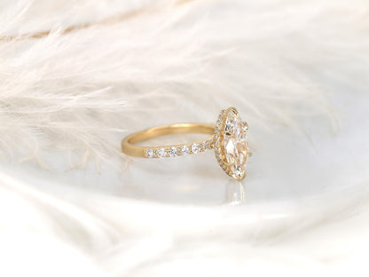 2 CT Emerald Pave Moissanite Engagement Ring
