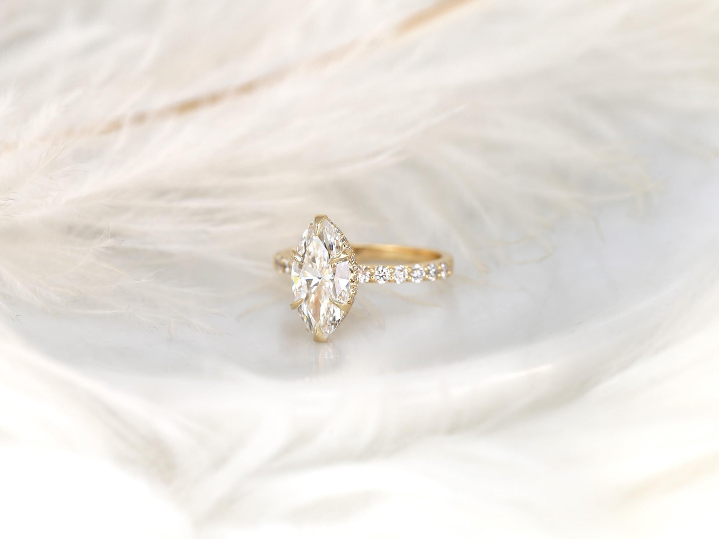 2 CT Emerald Pave Moissanite Engagement Ring