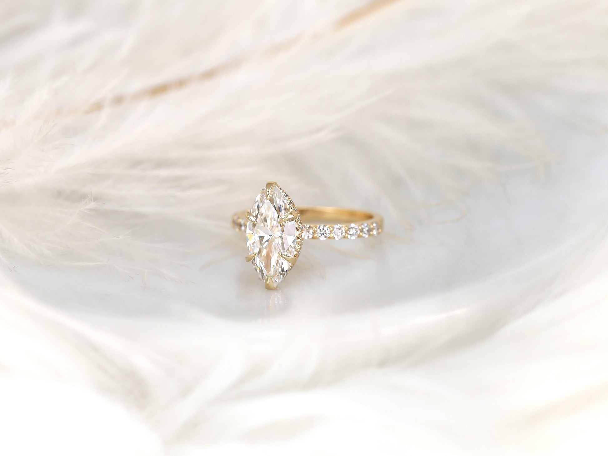 2 CT Emerald Pave Moissanite Engagement Ring
