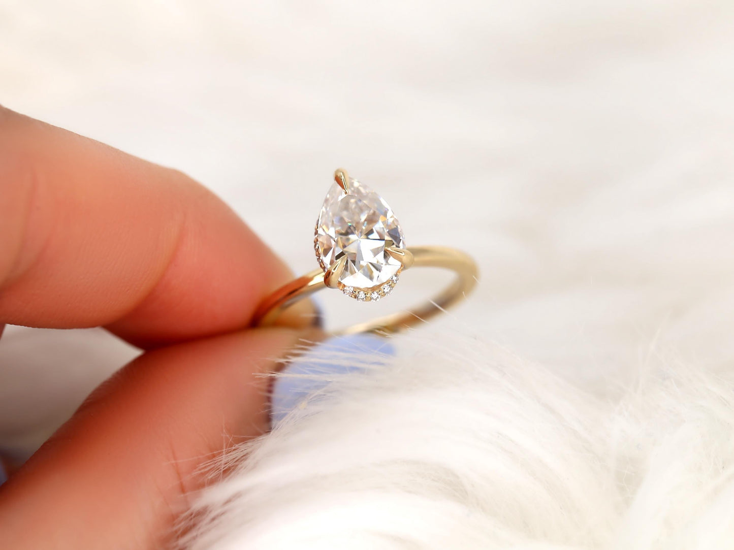 2 CT Emerald Pave Moissanite Engagement Ring