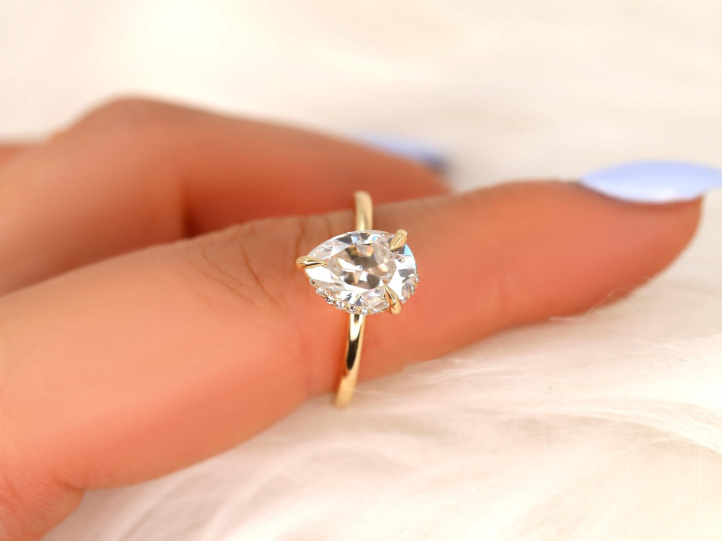 2 CT Emerald Pave Moissanite Engagement Ring