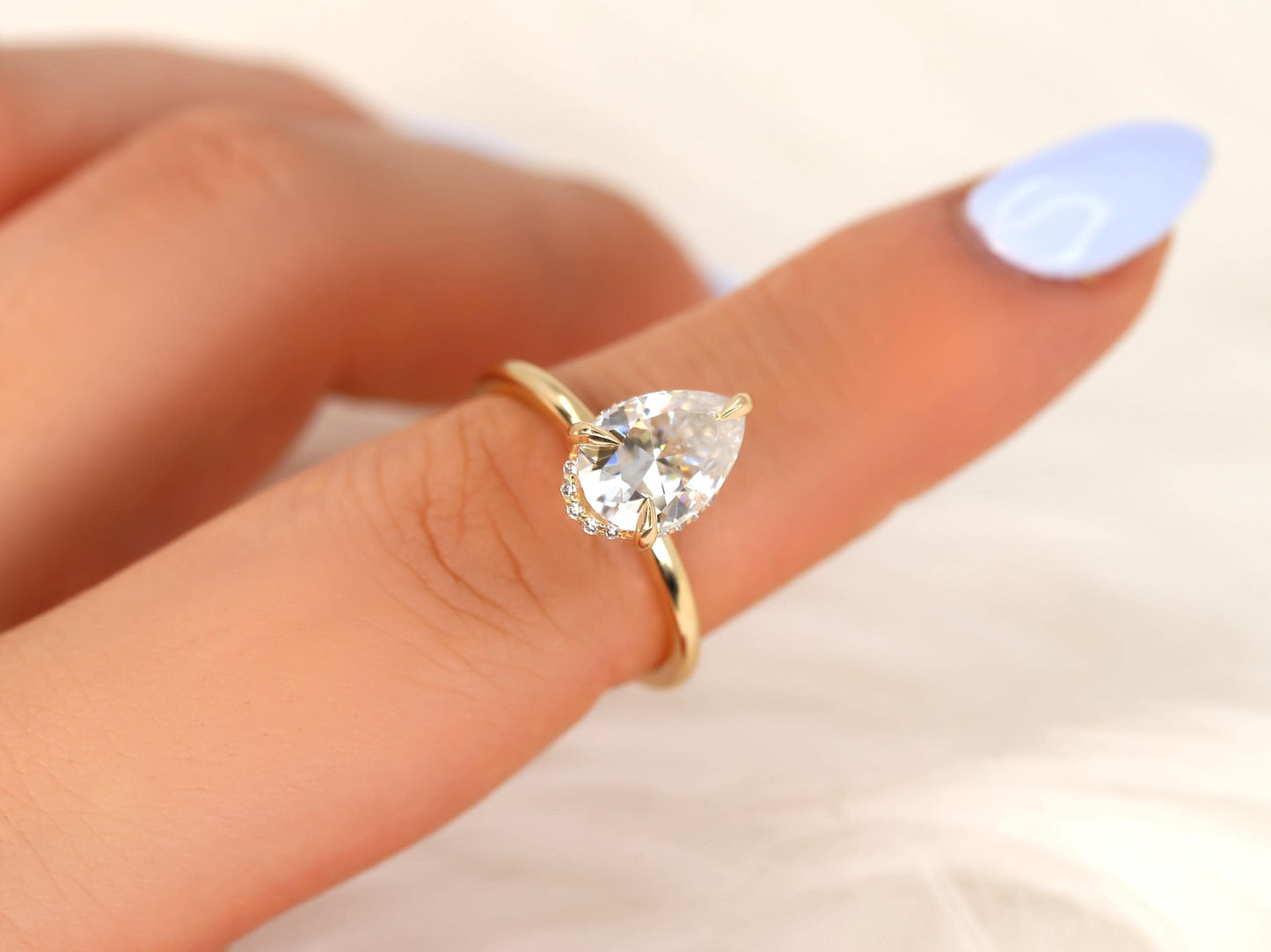 2 CT Emerald Pave Moissanite Engagement Ring