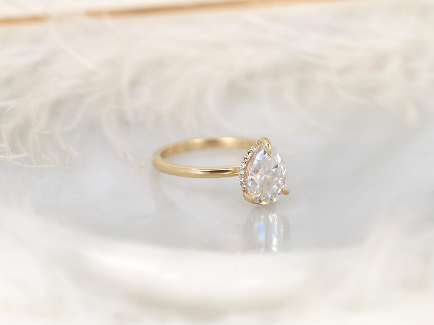 2 CT Emerald Pave Moissanite Engagement Ring