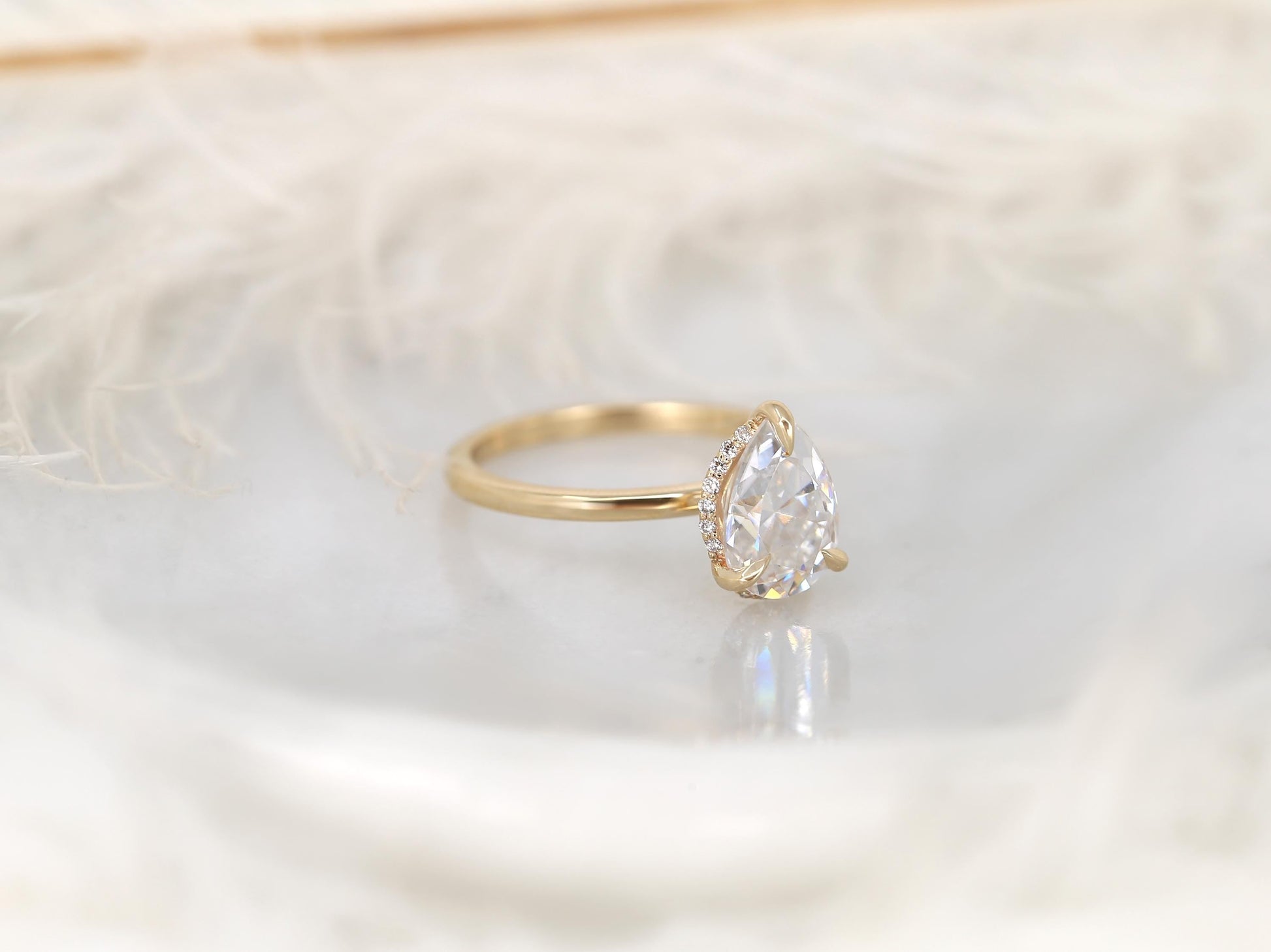 2 CT Emerald Pave Moissanite Engagement Ring