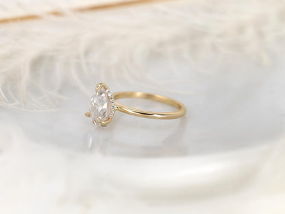2 CT Emerald Pave Moissanite Engagement Ring