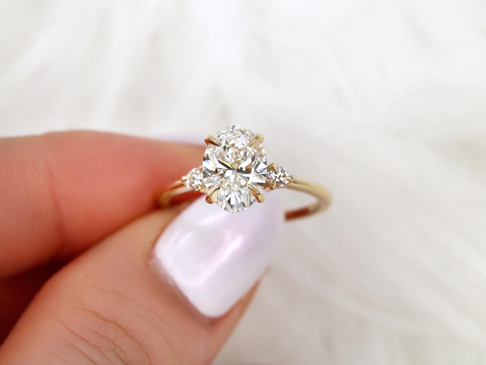 2 CT Emerald Pave Moissanite Engagement Ring