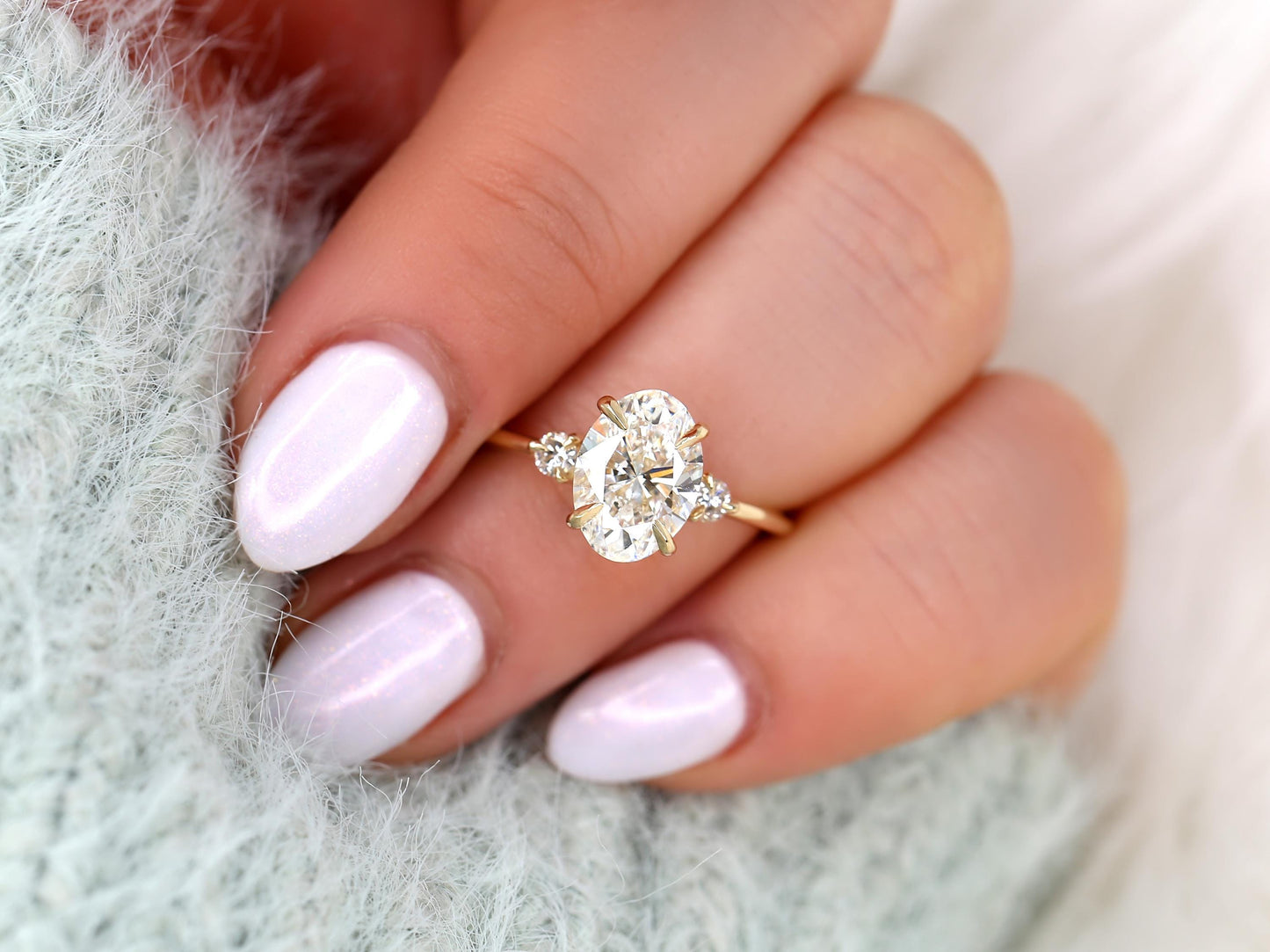 2 CT Emerald Pave Moissanite Engagement Ring