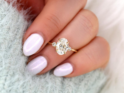 2 CT Emerald Pave Moissanite Engagement Ring