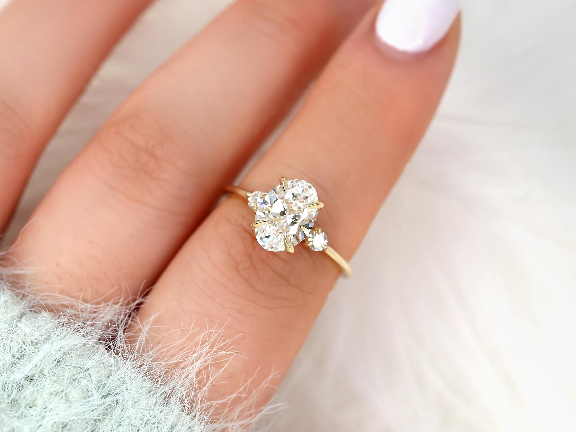 2 CT Emerald Pave Moissanite Engagement Ring