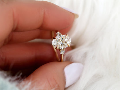 2 CT Emerald Pave Moissanite Engagement Ring