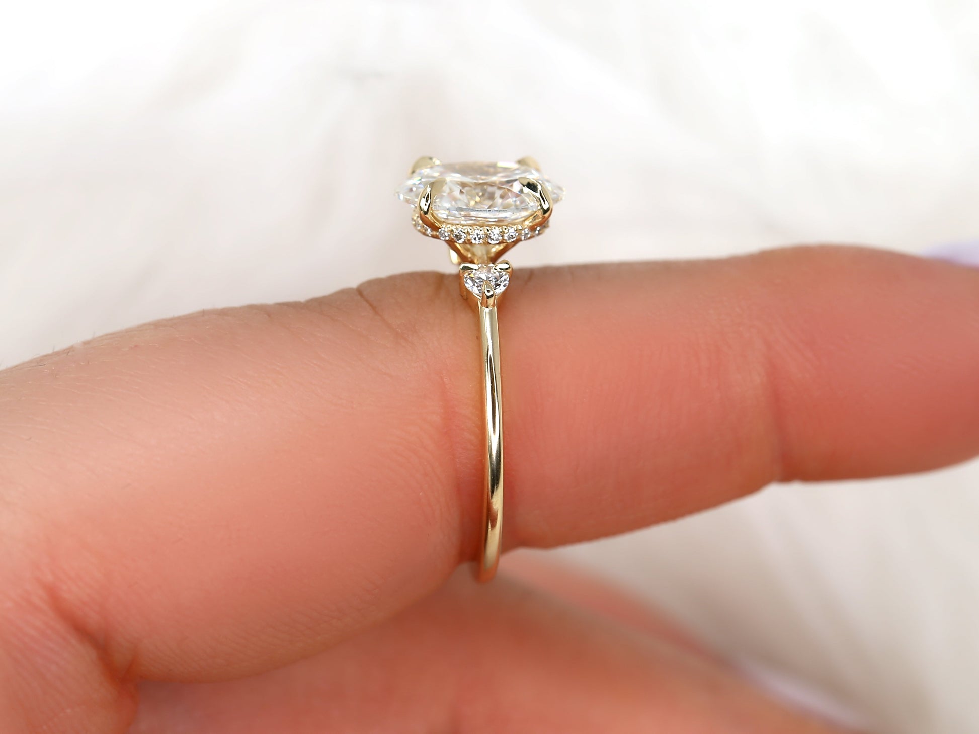 2 CT Emerald Pave Moissanite Engagement Ring