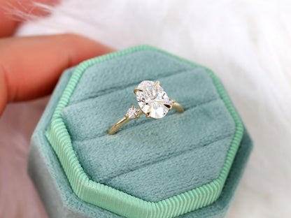 2 CT Emerald Pave Moissanite Engagement Ring