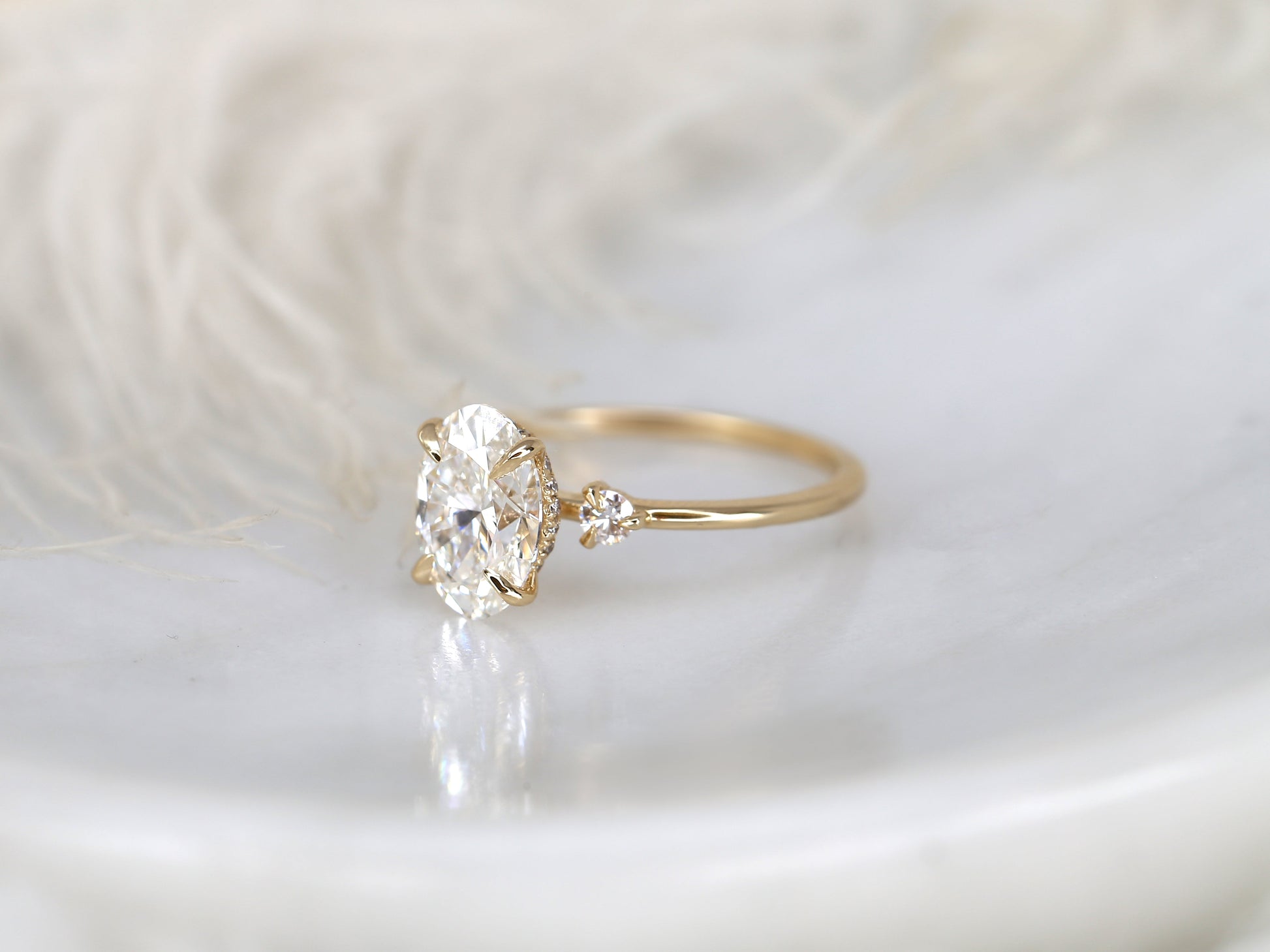 2 CT Emerald Pave Moissanite Engagement Ring