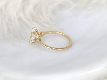 2 CT Emerald Pave Moissanite Engagement Ring