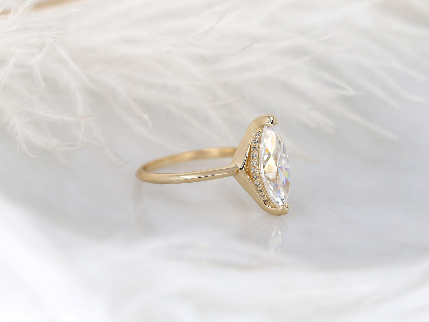 2 CT Emerald Pave Moissanite Engagement Ring