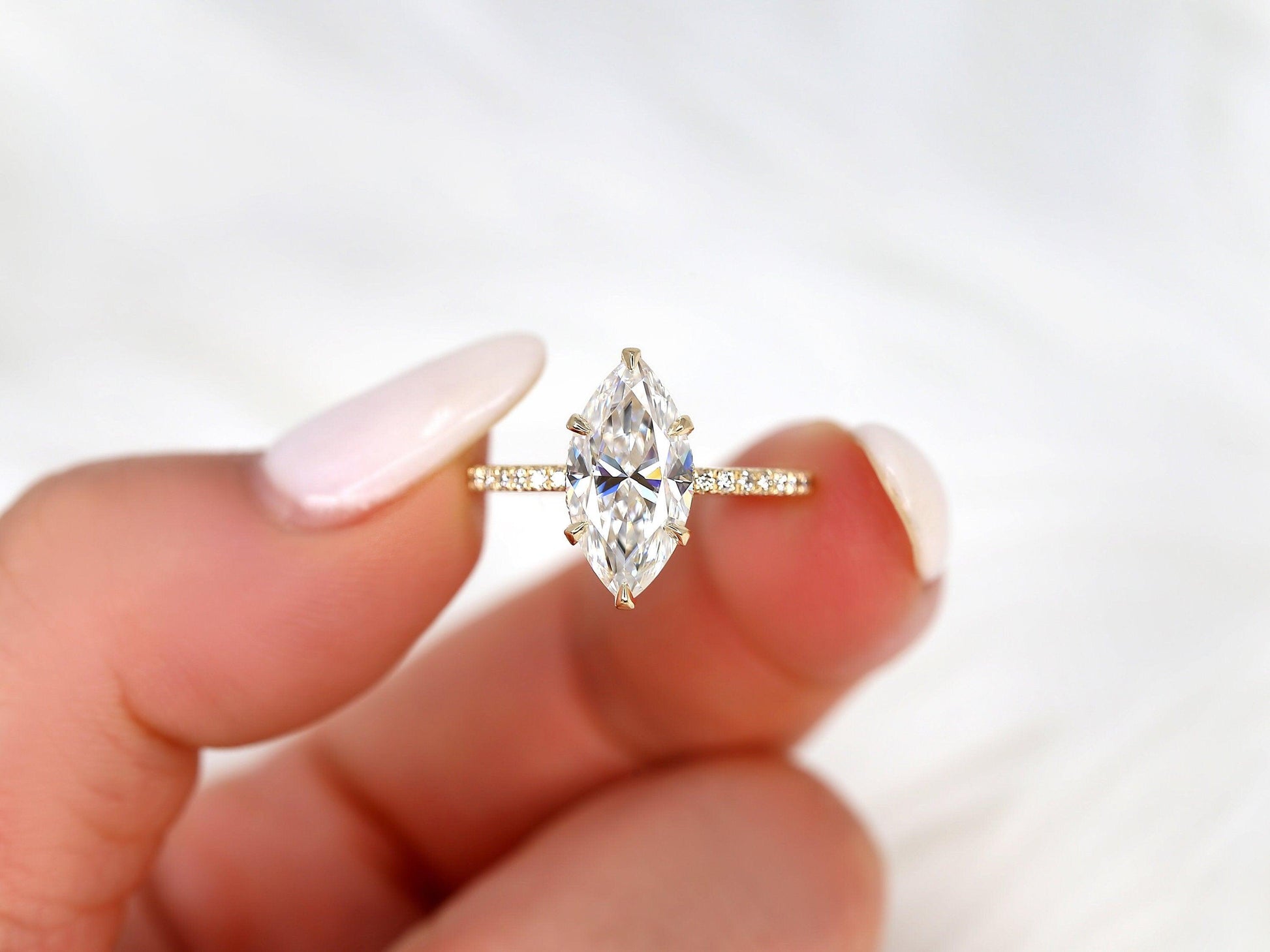 2 CT Emerald Pave Moissanite Engagement Ring