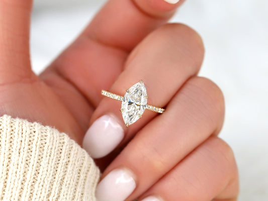 2 CT Emerald Pave Moissanite Engagement Ring