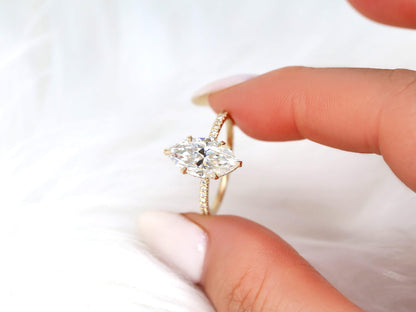 2 CT Emerald Pave Moissanite Engagement Ring