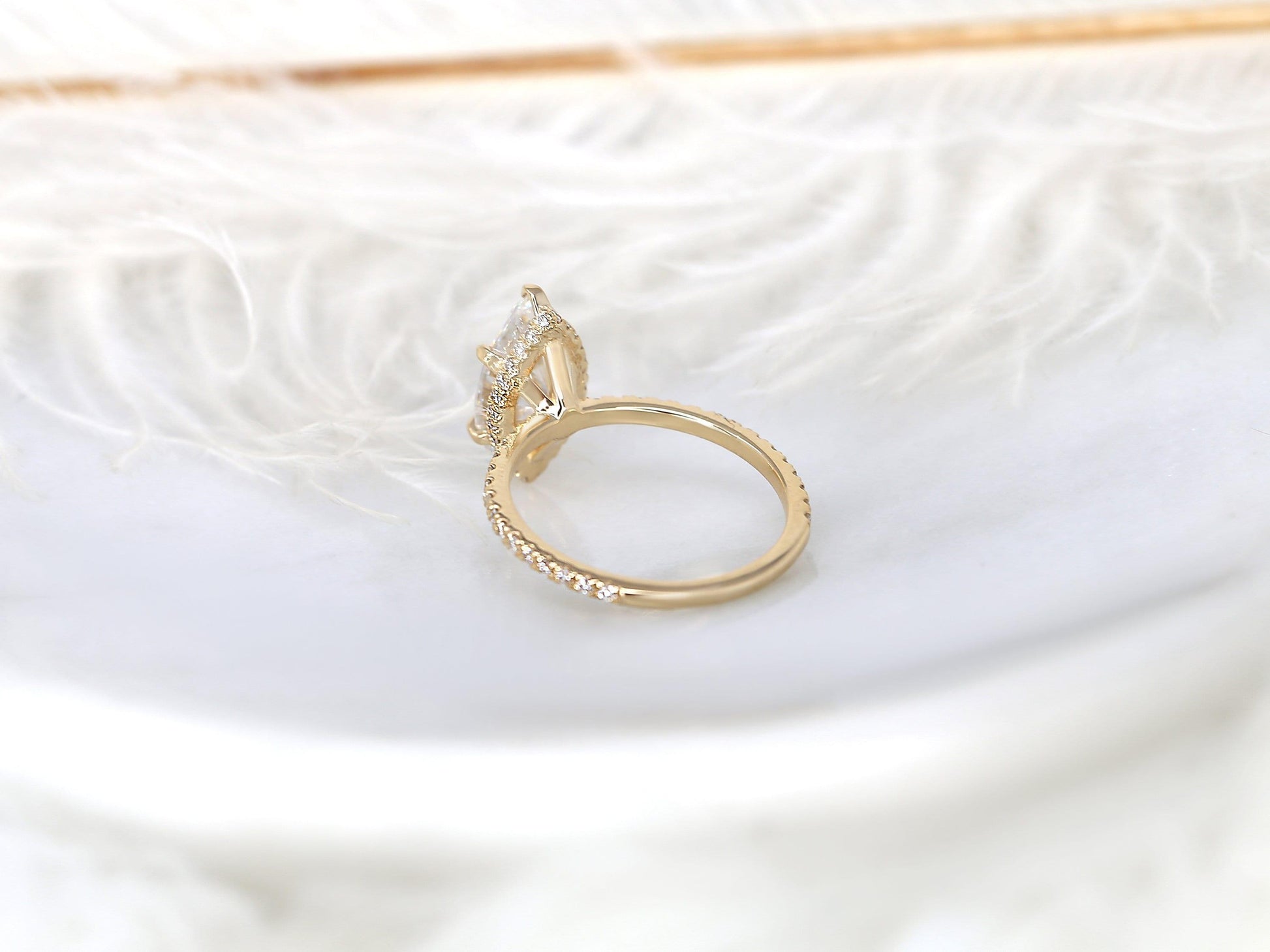 2 CT Emerald Pave Moissanite Engagement Ring